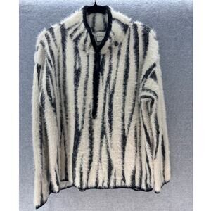 A by Anthropologie Women's sz L Cindy Eyelash Half-Zip Pullover SOFT Classy